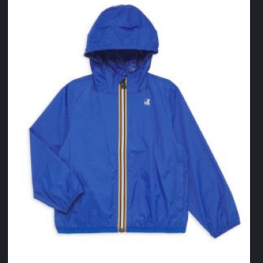 K-Way LE VRAI CLAUDE Royal Blue Hooded Windbreaker Jacket Kids 8